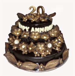 3 Tier Shimmered Flower Bouquet Original Dutch Truffle Cake