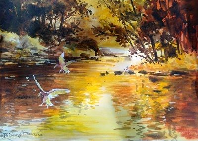 Landscape Painting Medium: Water Color