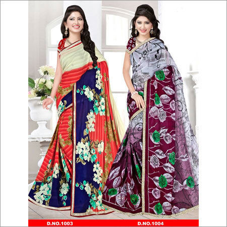 Printed Synthetic Saree