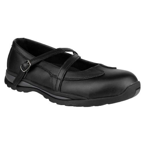 Ladies Safety Shoes - Synthetic Leather, Sizes 7-10, Black | Water Resistant, Puncture Resistant, Anti-Skid