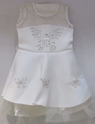 White And Net Butterfly Frock Size: Medium