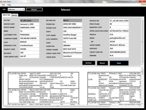 Automatic Data Entry Telecom Project Services