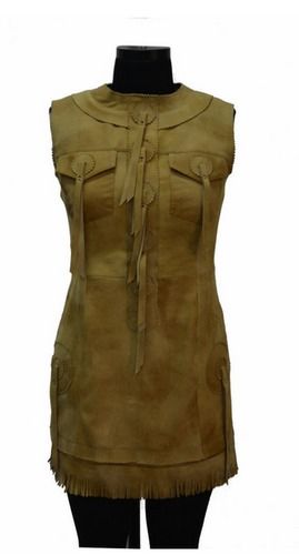 Khaki Snuffed Leather Top