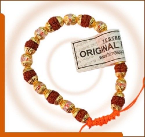 Rudraksh Bracelet - Five Mukhi Rudraksha Beads on Elastic String | Promotes Blood Pressure Control and Wellbeing