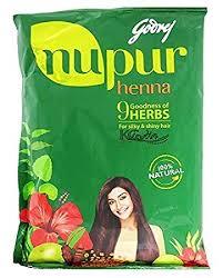 Godrej Nupur Mehendi - Superfine Rajasthani Henna Blend with 9 Natural Herbs, Shiny & Silky Hair Care