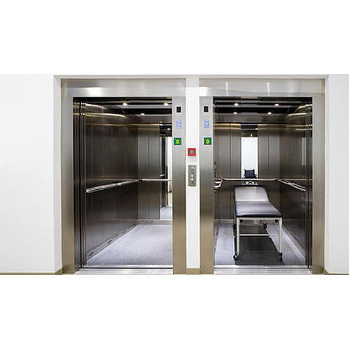 Geared Traction Hospital Lift - Stainless Steel Design, Automatic Doors, 10-26 Capacity, 3-15 Stops | High-Quality Performance