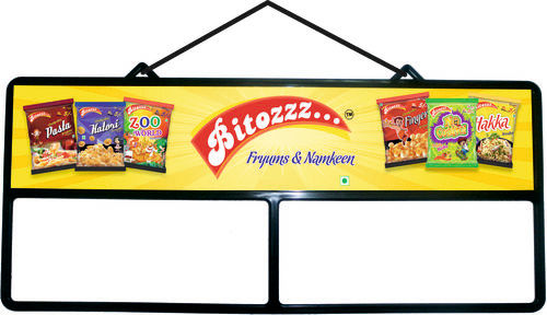 Black Bitozzz Fryums And Namkeen Plastic Pouch Hanger