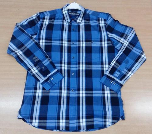 Striped Blue Woven Shirts Size: Medium