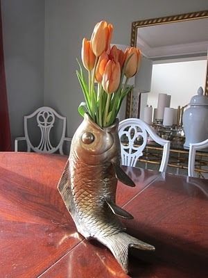 Decorative Open Mouth Fish Flower Vase