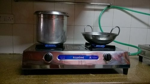 Double Burner Biogas Stove