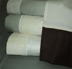 Cotton Percale Contrast Rouching Sheet Set