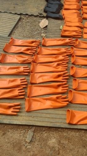 Orange Rubber Gloves