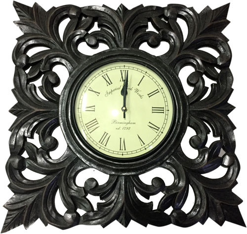 Automatic Wooden Black Wall Clock