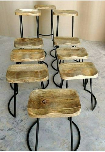 Wooden X Iron Stool