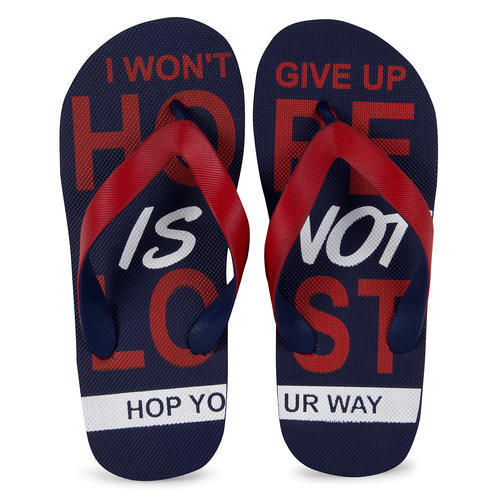 पुरुषों की नीली और लाल चप्पल