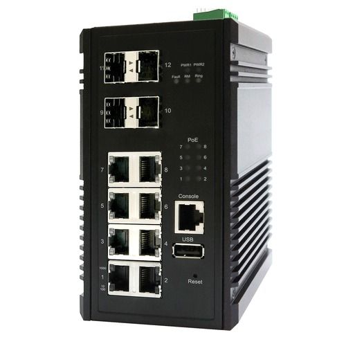 Industrial Managed Gigabit Ethernet Poe Switch With 10G Sfp Uplink Dimension(L*W*H): 118X72X145 Millimeter (Mm)