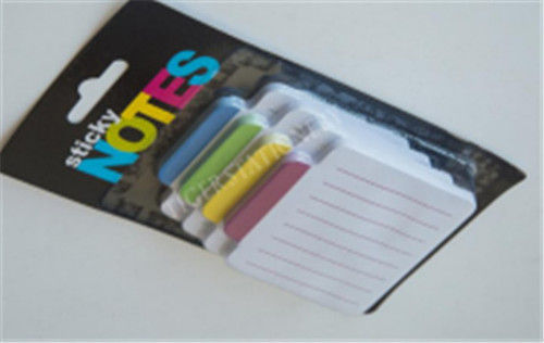 Special Design Blister Card/ Elastic Sticky Note With Four Colors