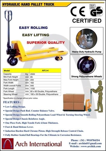 Hydraulic Hand Pallet Truck - High-Quality Raw Material, Durable and Strong Design | Perfect for Heavy Lifting Tasks