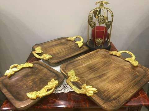 Wooden Tray Set