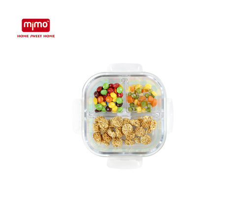 Borosilicate Glass Food Container With Air Vent Lid 3 Compartments