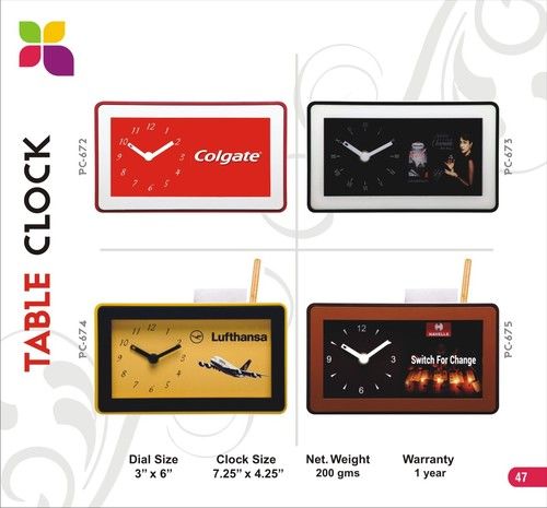 Plastic Trendy Promotional Table Clocks