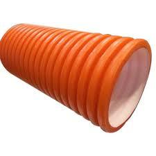 HDPE Double Wall Corrugated Pipe - 5-10 Inch | Durable Black & Orange Ducting Solution, 3-10 mm Thickness, 20 Foot Length