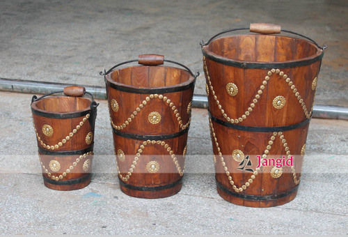 Handmade Teak Wooden Buckets