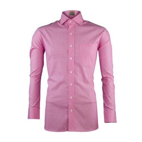 Washable Mens Plain Pink Formal Shirts