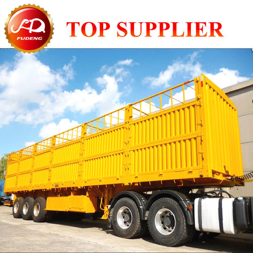 Chine cheap 3 Axles Cargo Fence Semi Trailer For Expo