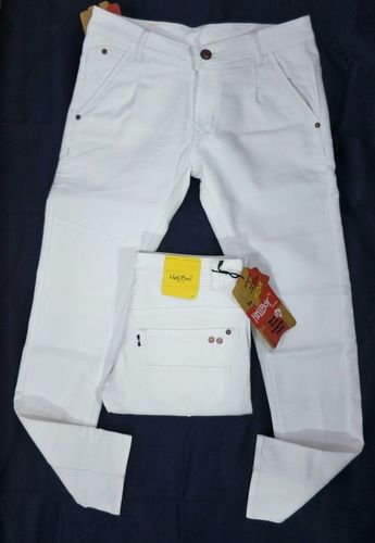 Washable White Mens Jeans 