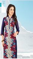 Ladies Fancy Navy Blue Kurtis