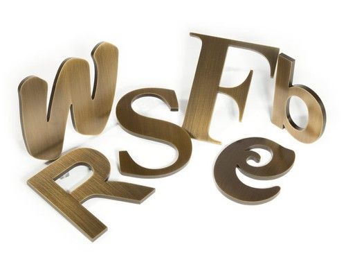 Brown Oxidized Brass Letters