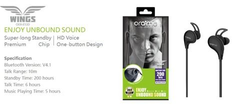 Bluetooth Earphone oraimo Battery Backup 6 Hours at Best Price