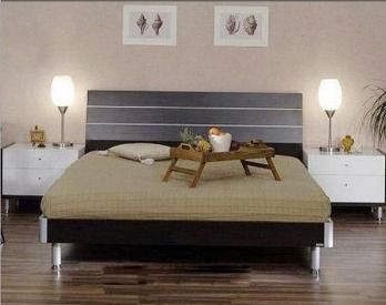 Laminated Double Bed With Side Tables Indoor Furniture