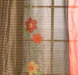 Flower Printed Curtain With Loops