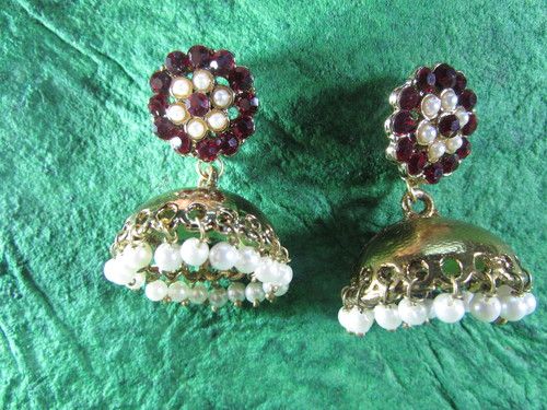 Pearl Beads Jhumka Earrings Gender: Women