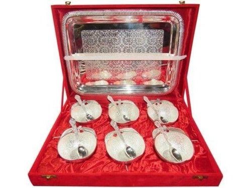 Silver Plated Six Bowl Set Design: Apple