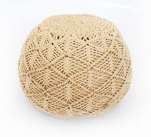 Cotton Macrame Pouf