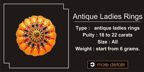 Antique Ladies Rings - High-Quality Metal, Standard Sizes Available | Fashion Forward Design, Trendy Styles