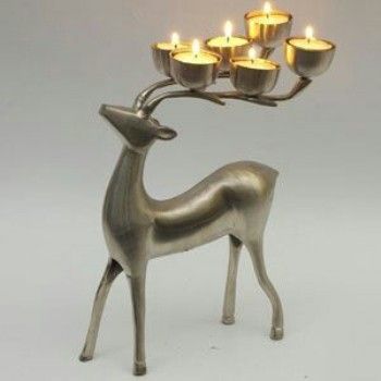 Water Resistance Decorative Brass Deer Statue