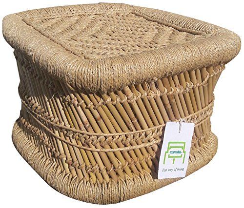 Ecowoodies 1 Seater Handicraft Sitting Stool (Wooden, Beige) No Assembly Required