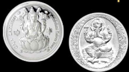 Ganesha And Lakshmi Silver Coins