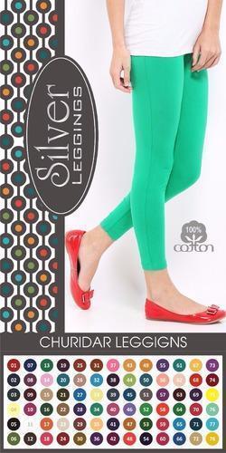 Silver Green Ladies Cotton Leggings