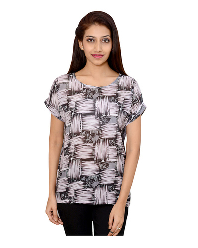 Georgette Digital Printed Batwing Ladies Top