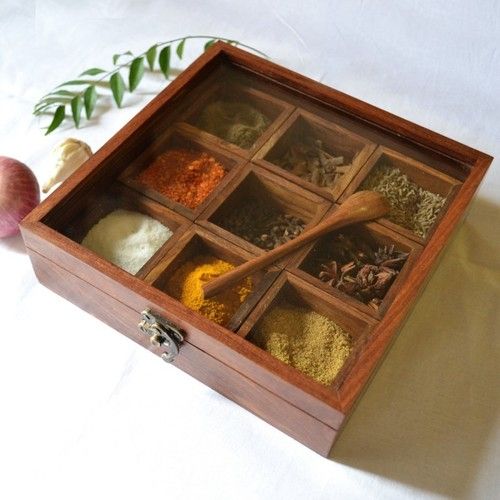 Wood Masala Box