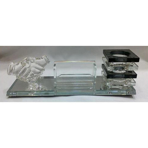 Crystal Hand Card Pen Stand