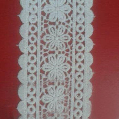 White Viscose GPO Lace Designer Lace Fancy Lace, For Ladies