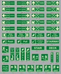 Photoluminescent Direction Symbols Labels