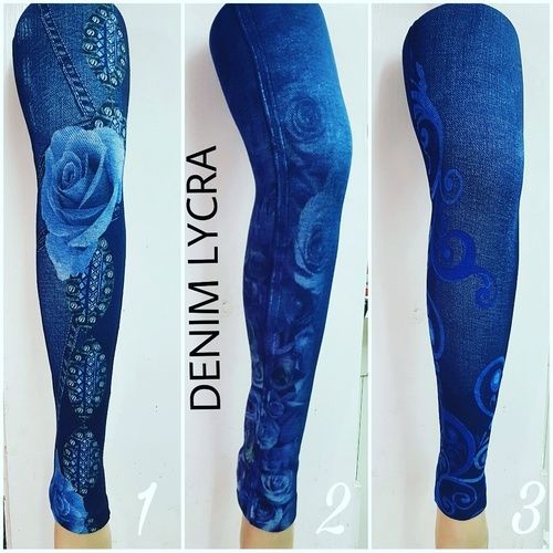 Printed Denim Leggings For Women