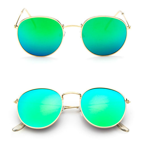 Womens Stylish Sunglasses with Thin Metal Frame and Colorful Lenses